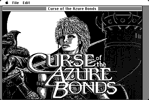 Curse of the Azure Bonds Macintosh Screenshot: Title screen 1.