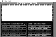 Curse of the Azure Bonds for Macintosh - Main menu; create a new character first?