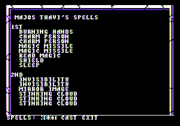 Curse of the Azure Bonds Apple II Screenshot: Cast a spell during the battle?