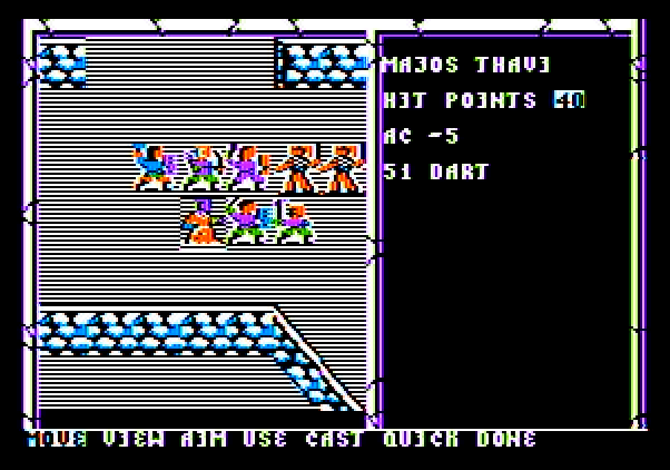 Curse of the Azure Bonds Apple II Screenshot: Starting a battle...