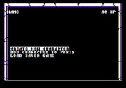 Curse of the Azure Bonds for Apple II - Create a new character, or load a saved game?