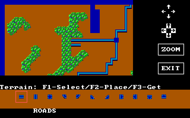 Wargame Construction Set IBM PC/Compatibles Screenshot: Editing the map.