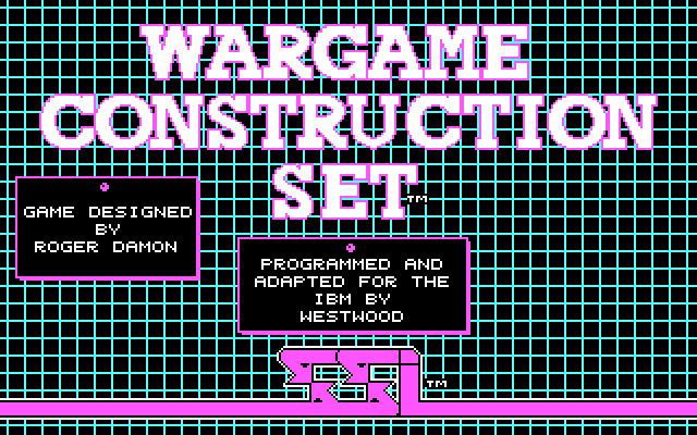 Wargame Construction Set IBM PC/Compatibles Screenshot: Title screen.