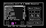 Wargame Construction Set for IBM PC/Compatibles - Setting up friendly units.
