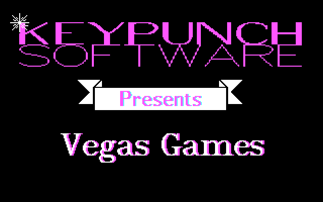 Vegas Games IBM PC/Compatibles Screenshot: Title screen.