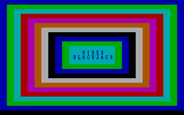 Vegas Games IBM PC/Compatibles Screenshot: Video Blackjack: title screen.