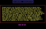 Vegas Games for IBM PC/Compatibles - Diamond Roulette: instructions.