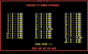 Vegas Games for IBM PC/Compatibles - Diamond Roulette: game statistics.