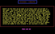 Vegas Games for IBM PC/Compatibles - Video Craps: instructions.
