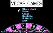 Vegas Games for IBM PC/Compatibles - The main menu.