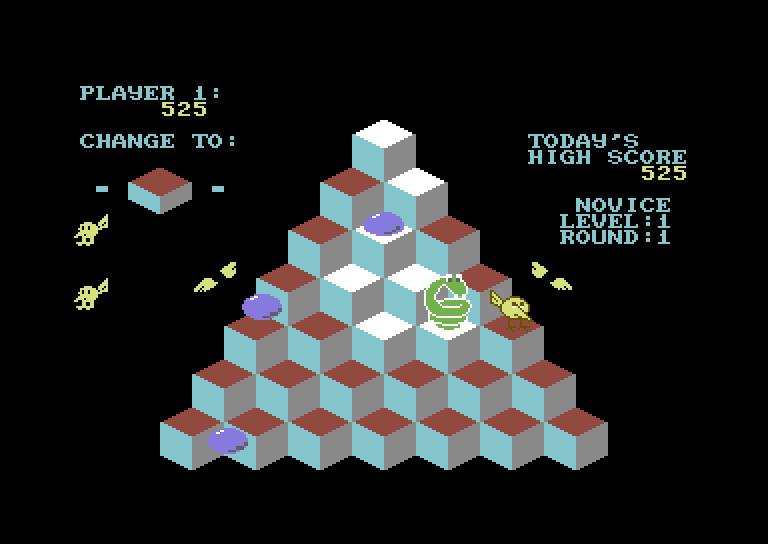 J-Bird Commodore 64 Screenshot: Avoid the snake by using the wings to fly to safety.