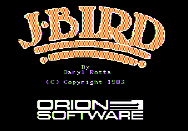 J-Bird Apple II Screenshot: Title screen.