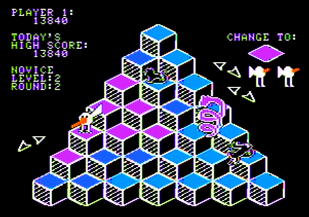 J-Bird Apple II Screenshot: Yikes, here comes the snake!