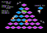 J-Bird for Apple II - The frog changes cubes back into the wrong color.