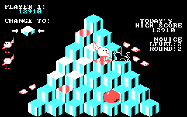 J-Bird IBM PC/Compatibles Screenshot: On some levels the tiles need to be changed more than once to reach the target color.