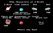 J-Bird for IBM PC/Compatibles - The characters in the game.