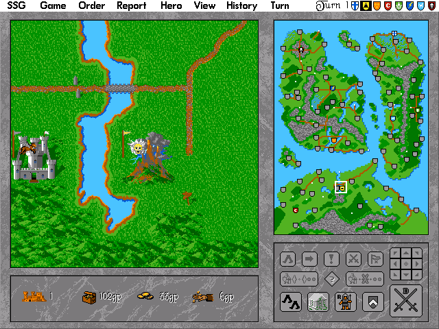 Warlords II IBM PC/Compatibles Screenshot: The main game screen.
