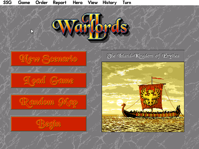Warlords II IBM PC/Compatibles Screenshot: The main menu.
