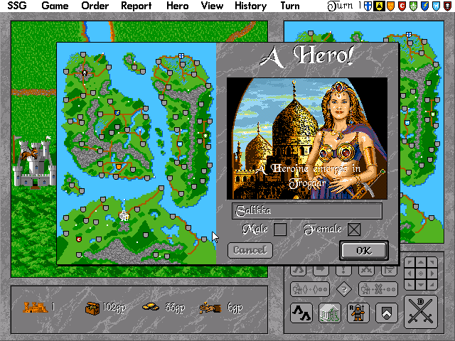 Warlords II IBM PC/Compatibles Screenshot: The next player begins the game.