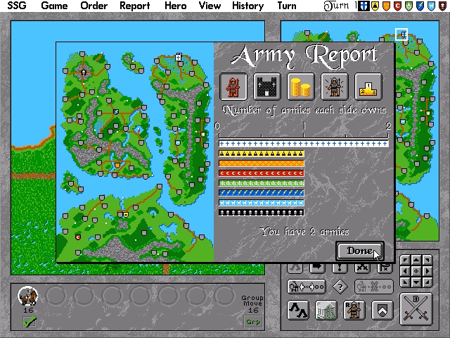 Warlords II IBM PC/Compatibles Screenshot: Army report.