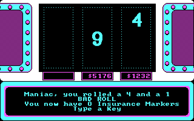 High Rollers IBM PC/Compatibles Screenshot: The numbers are getting fewer!