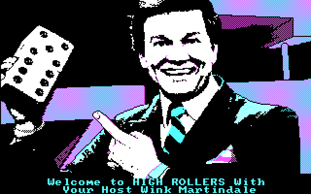 High Rollers IBM PC/Compatibles Screenshot: Meet your host, Wink Martindale
