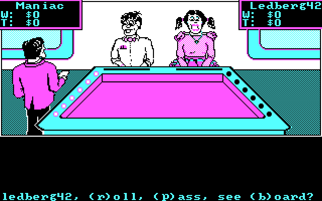 High Rollers IBM PC/Compatibles Screenshot: To roll or to pass, that is the question...