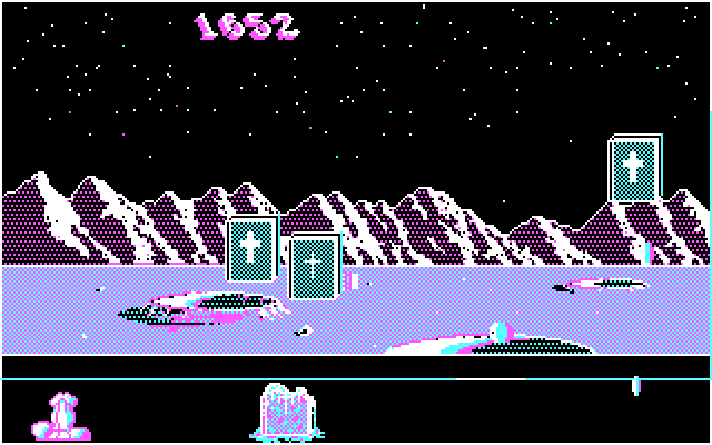 Astrotit IBM PC/Compatibles Screenshot: Argh, under attack and not winning!