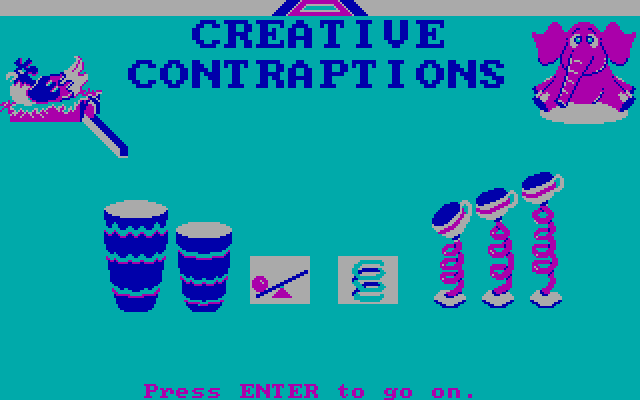 Creative Contraptions IBM PC/Compatibles Screenshot: Title screen.