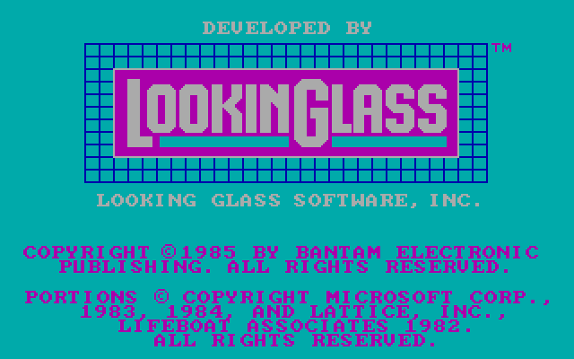 Creative Contraptions IBM PC/Compatibles Screenshot: Looking Glass logo.