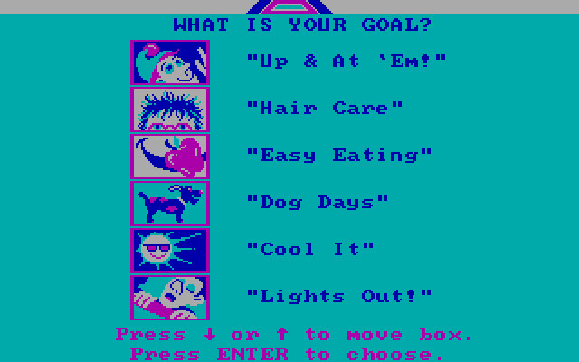 Creative Contraptions IBM PC/Compatibles Screenshot: Starting the game; what is your goal?