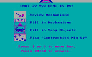 Creative Contraptions for IBM PC/Compatibles - The main menu.