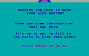 Creative Contraptions for IBM PC/Compatibles - Game introduction.