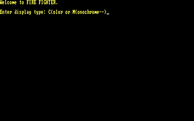 Fire Fighter IBM PC/Compatibles Screenshot: Title screen.
