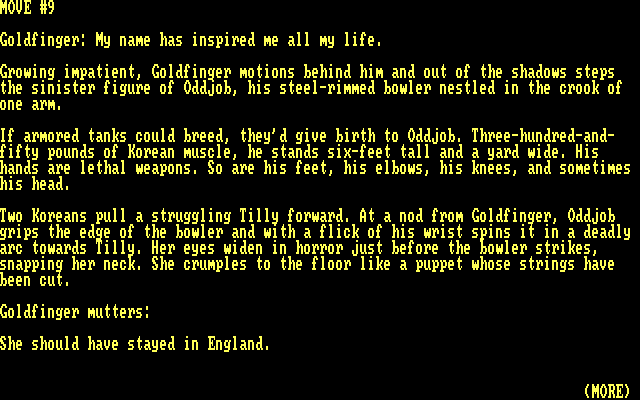 James Bond 007: Goldfinger IBM PC/Compatibles Screenshot: If you fail to escape, Goldfinger may catch you!