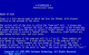 Highroller: Professional Craps for IBM PC/Compatibles - One of several instruction screens.