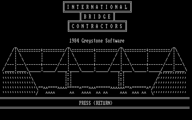 International Bridge Contractors IBM PC/Compatibles Screenshot: Title screen.