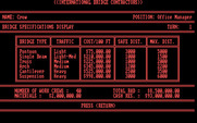 International Bridge Contractors for IBM PC/Compatibles - Bridge specifications display.