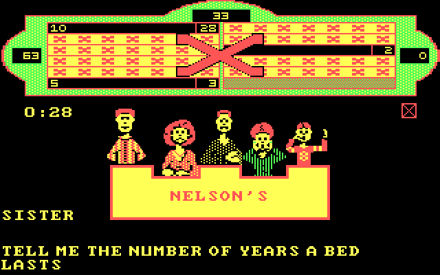 Family Feud IBM PC/Compatibles Screenshot: Oops, the answer was not on the board.