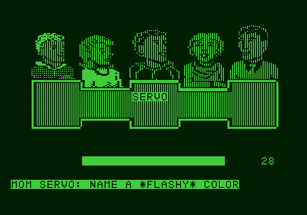 Family Feud Apple II Screenshot: Guessing at the top answers for this question.