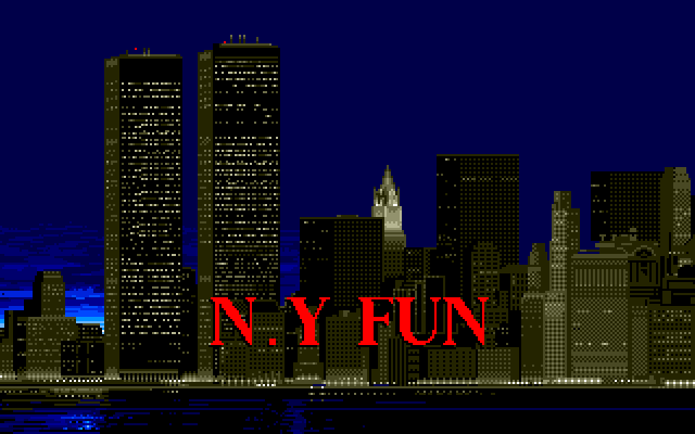 Advantage Tennis IBM PC/Compatibles Screenshot: Time for some New York fun!