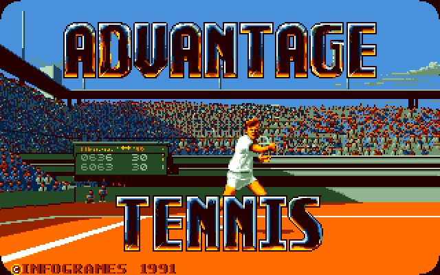 Advantage Tennis IBM PC/Compatibles Screenshot: Title screen.