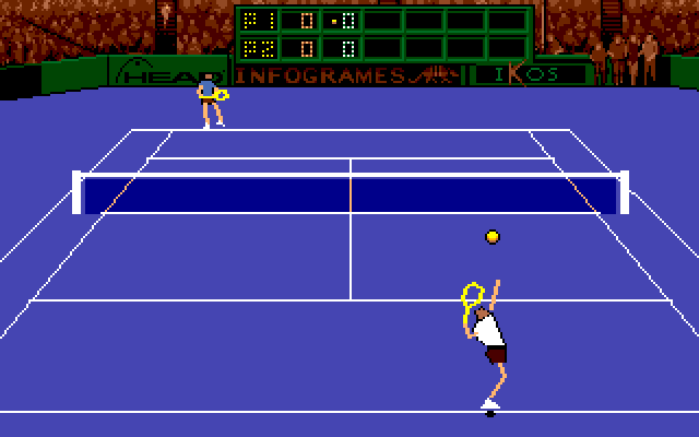 Advantage Tennis IBM PC/Compatibles Screenshot: Serving...