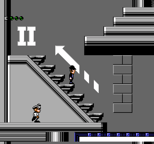 Blues Brothers, The NES / Famicom Screenshot: Arrows sometimes indicate which way you should go...