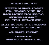Blues Brothers, The for NES / Famicom - Copyright screen.