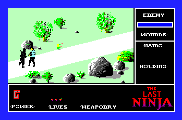 Last Ninja, The Apple IIgs Screenshot: Encountering the first opponent...