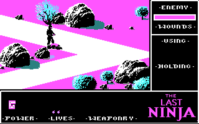 Last Ninja, The IBM PC/Compatibles Screenshot: Enemy defeated.