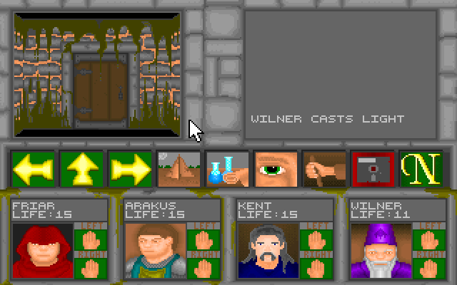 Ancients 1: Death Watch IBM PC/Compatibles Screenshot: Casting light so I can see in the sewar.