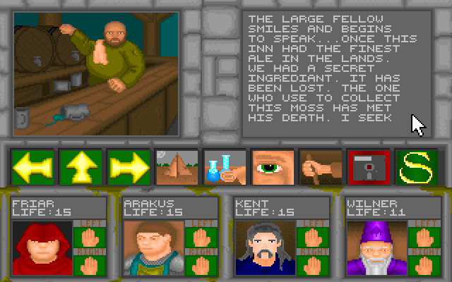 Ancients 1: Death Watch IBM PC/Compatibles Screenshot: Talking to the bartender.