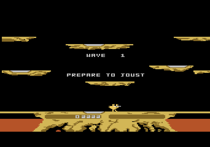 Joust Atari 5200 Screenshot: Game start.